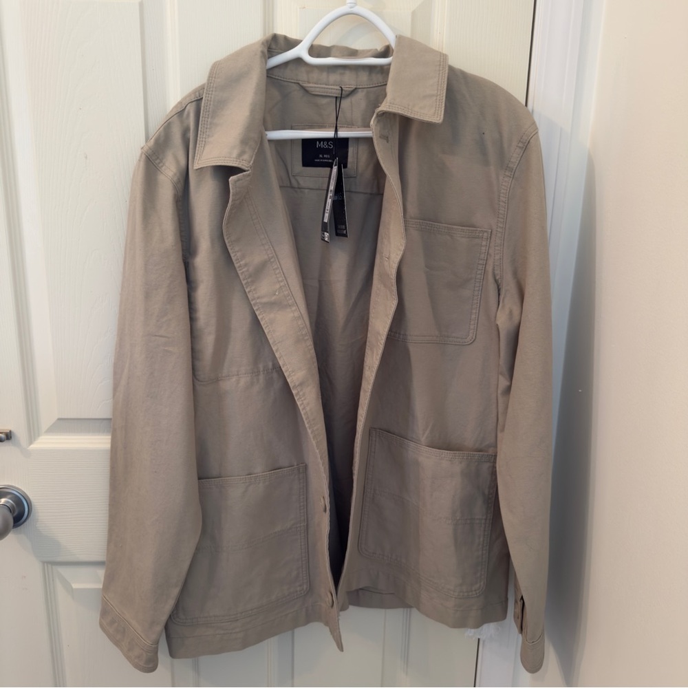 XL Men Beige Utility Jacket